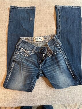 Ariat Women's Distressed Dark Blue Boyfriend Jeans